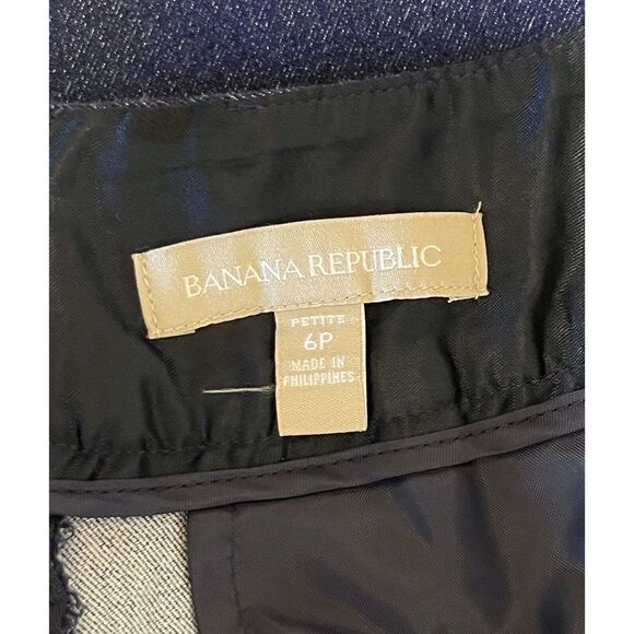 Banana Republic Blue Stretch Sloan Cotton Viscose Spandex Midi Pencil Skirt 6P - Picture 6 of 8